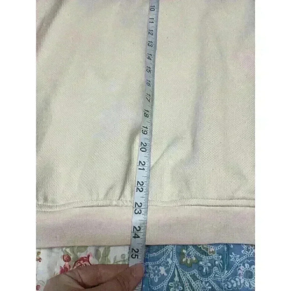 Pro Tour Mens Sweater Size L Ivory Crew Neck Pullover Pockets Long Sleeve Golf - Picture 7 of 7